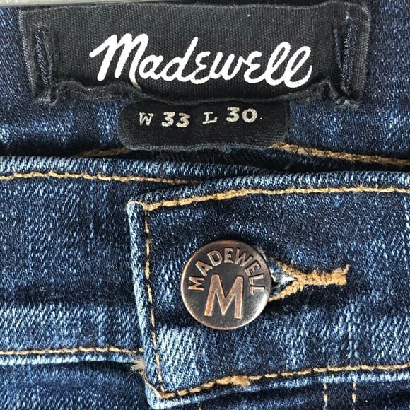 Madewell Dark Wash Straight Leg Jeans Size 33 X 30 - Picture 4 of 8